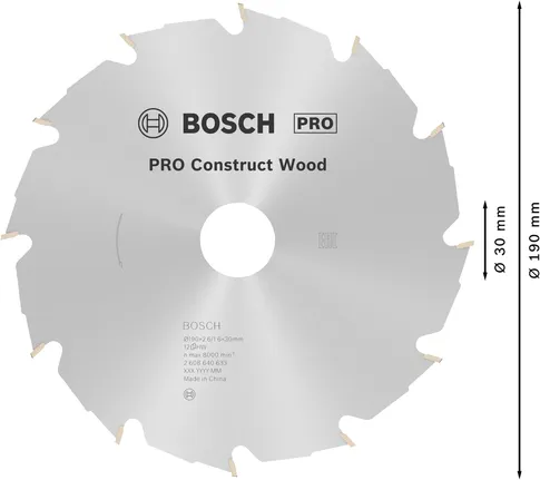 Bosch PRO Construct fa körfűrészlap 190 mm.