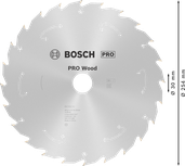 Bosch PRO Wood akkus körfűrészlap 254 mm T24.