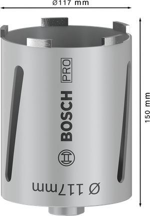 Bosch PRO szárazon fúró magfúró 117x150 mm falazathoz.