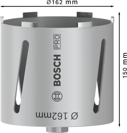 Bosch PRO szárazon vágó magfúró 162 x 150 mm G 1/2 hüvelykes.