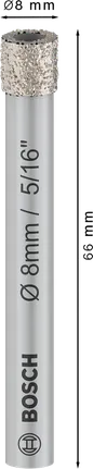 Bosch PRO Ceramic száraz fúrókorona 8x66 mm csempéhez.
