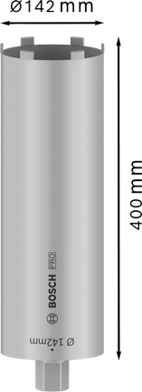 Bosch PRO szárazon fúró magfúró 142x400 mm betonfúráshoz.