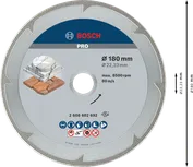 Bosch PRO Marble gyémánttárcsa 180 mm kő vágásához.