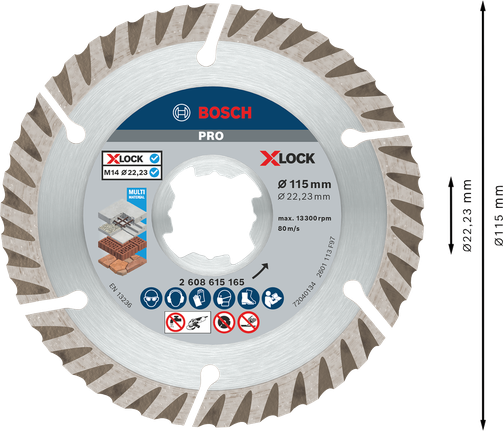 Bosch PRO Multi Material gyémánttárcsa 115 mm X-Lock.
