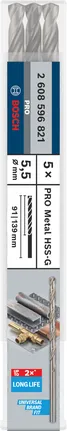 Bosch PRO Metal HSS-G csigafúrószár készlet, 5,5 mm.