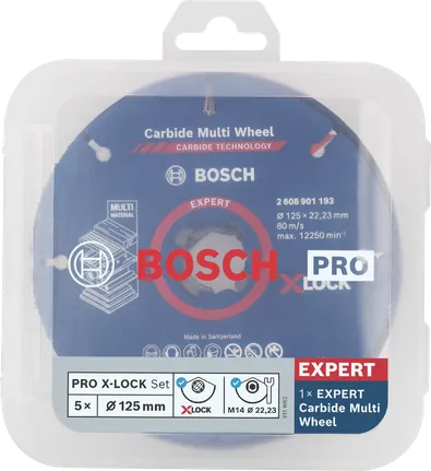 Bosch PRO X-LOCK 125×1×22,23 mm-es vágókészlet.