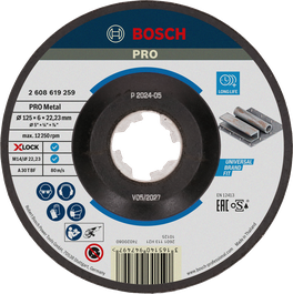 Bosch PRO fémkötésű csiszolótárcsa X-Lock 125 mm.