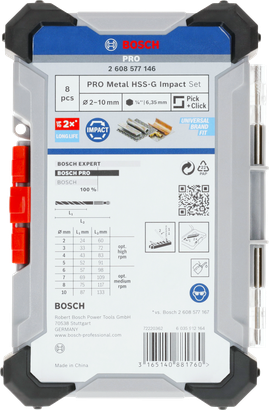 Bosch PRO Metal HSS-G ütvefúró készlet 8 részes.