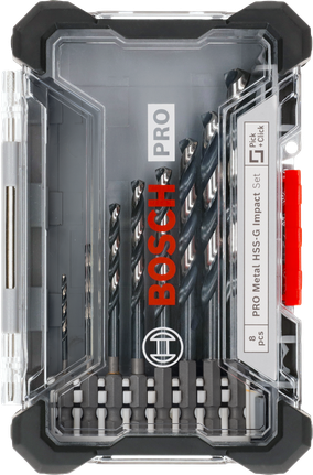 Bosch PRO Metal HSS-G ütvefúró készlet 8 darabos.