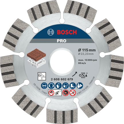 Bosch PRO csiszoló gyémánttárcsa 115 mm-es vágáshoz.