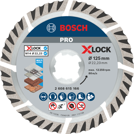 Bosch PRO Multi Material gyémánttárcsa X-Lock 125 mm.