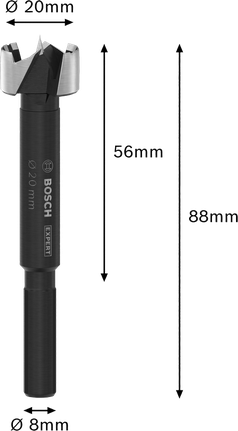 Bosch EXPERT fa erdészfúró 20 mm-es precíz fafúráshoz.