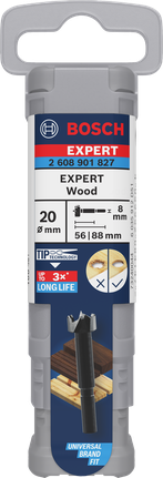Bosch EXPERT fa erdészfúró 20 mm-es precíz fafúráshoz.