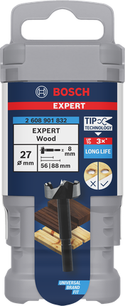 Bosch EXPERT fa erdészfúró 27 mm-es a hosszú élettartamért.