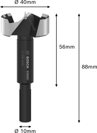 Bosch EXPERT fa erdészfúró 40 mm-es precíz fafúráshoz.