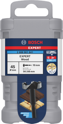Bosch EXPERT fa erdészfúró 45 mm-es precíz fafúráshoz.