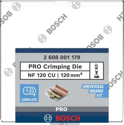 Bosch PRO krimpelőbetét 120 mm² réz.