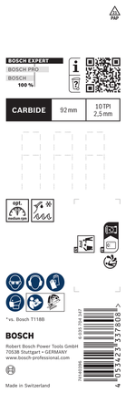 Bosch EXPERT Tough Metal T155HHM szúrófűrészlap 92 mm 3 db.