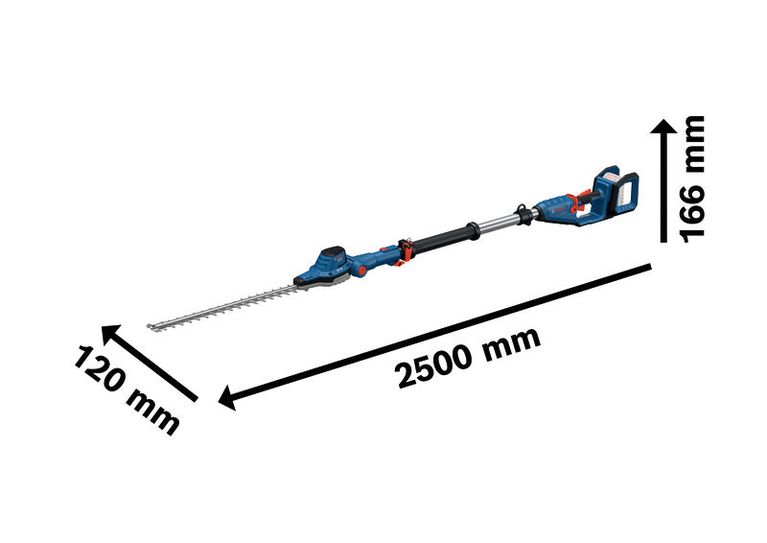 Bosch GHE 18V-50 TP akkus teleszkópos sövénynyíró méretei.