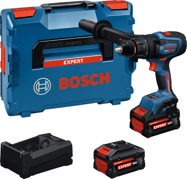 Bosch EXSB 18V-150 fúrókészlet, kofferben és akkumulátorokkal.
