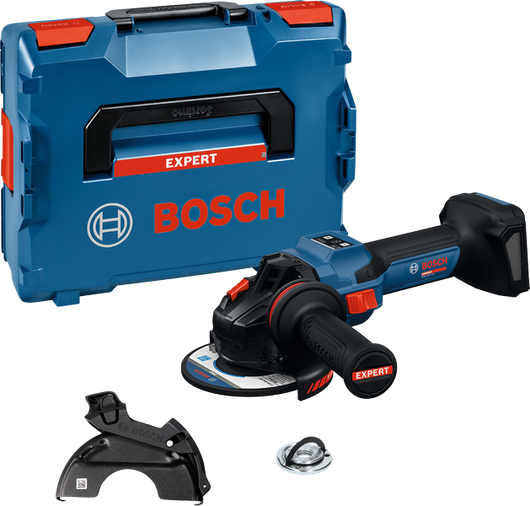Bosch EXWS18V-15S akkus sarokcsiszoló kofferben.
