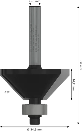 Bosch PRO marófej, letört 45°-os szárral, 6 mm.