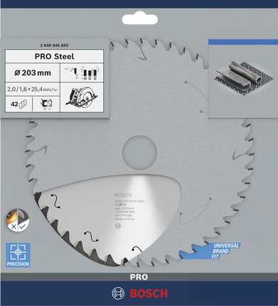 Bosch PRO Steel körfűrészlap 203 mm precíziós acélvágáshoz.