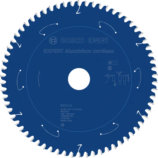 Bosch EXPERT alumínium akkus fűrészlap, 216 mm átmérővel.
