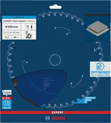 Bosch EXPERT szálascement akkus körfűrészlap 250 mm.