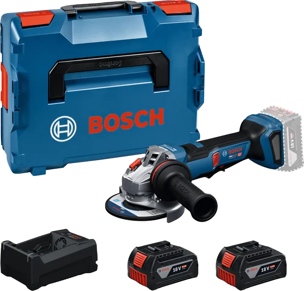 Bosch GWS18V-11PS akkus sarokcsiszoló készlet.