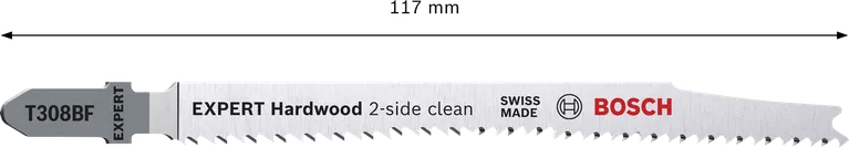 Bosch EXPERT keményfa kétoldalas tisztítású T308BF szúrófűrészlap.