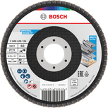 Bosch X451 lamellás csiszolótárcsa 115 mm G60 többféle anyag csiszolásához.