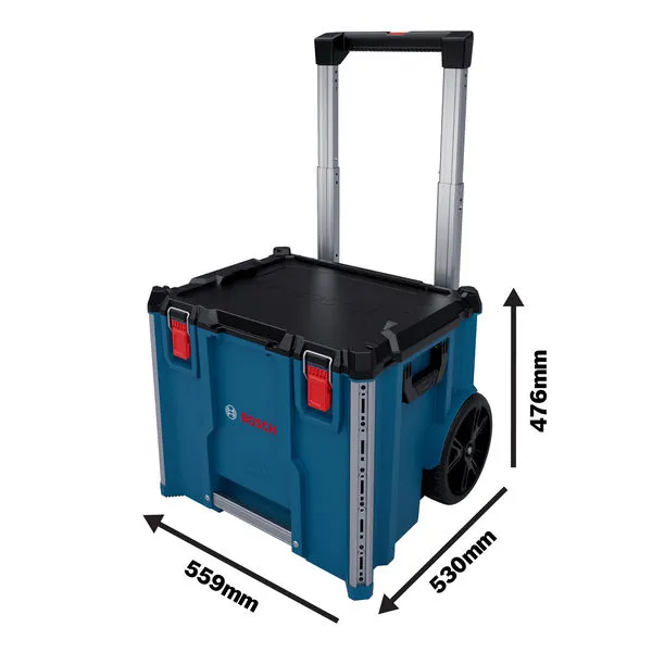 Bosch L-BOXX Contractor 476 hordtáska kerekekkel és fogantyúval.