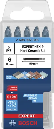 Bosch EXPERT HEX-9 kemény kerámia 6 mm-es fúrószárkészlet.