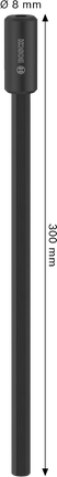 Bosch hosszabbító rúd standard befogótüskéhez, 300 mm hosszú.