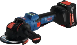 Bosch EXWX18V-15PS sarokcsiszoló 18 V-os akkumulátorral.