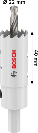Bosch Multi Material 22 mm-es lyukfűrész, 40 mm hosszú.