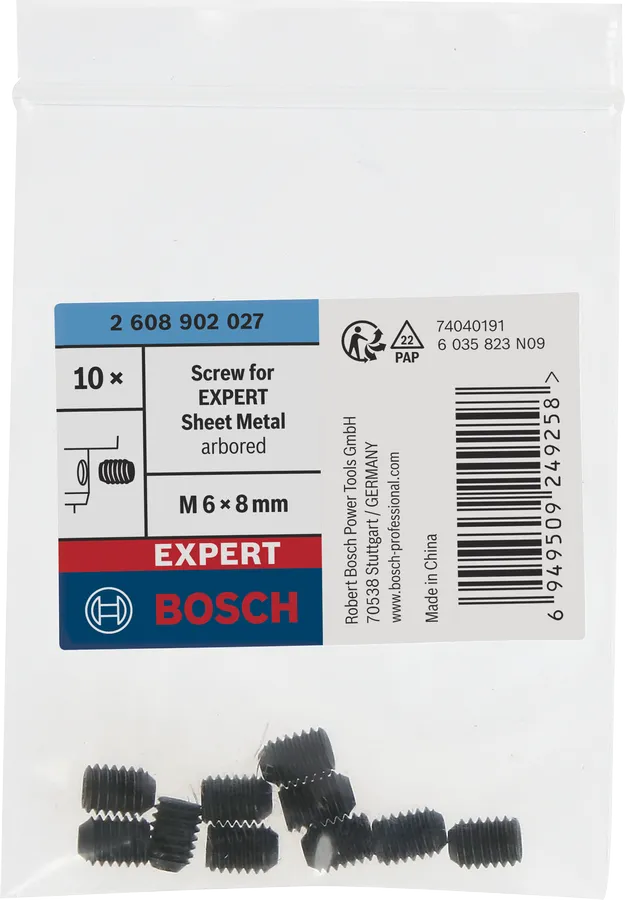 Csavar EXPERT Sheet Metal befogótüskés lyukfűrészekhez