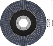 Bosch X451 lamellás csiszolótárcsa 115 mm G40 fémcsiszoláshoz.