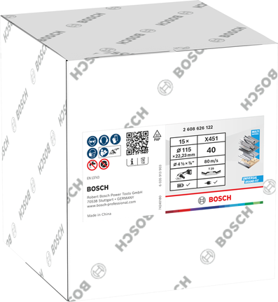 Bosch X451 legyezőlapos csiszolótárcsa 115 mm G40 T29 15 darabos kiszerelés.