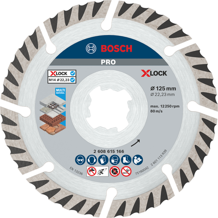 Bosch PRO Multi Material gyémánttárcsa 125 mm X-Lock.