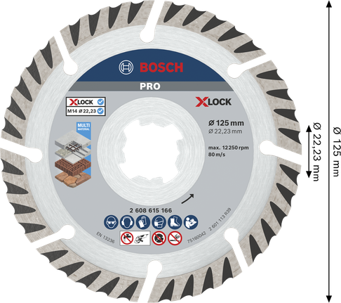 Bosch PRO Multi Material gyémánttárcsa 125 mm-es X-Lock.
