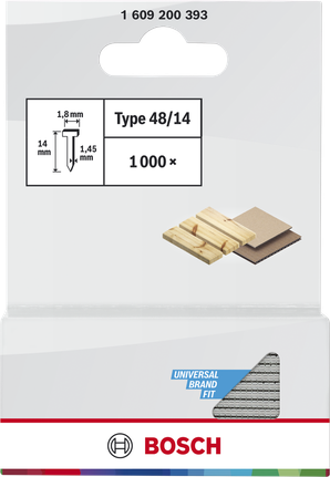 Bosch 48/14-es típusú szegek fa vagy panel rögzítésére.