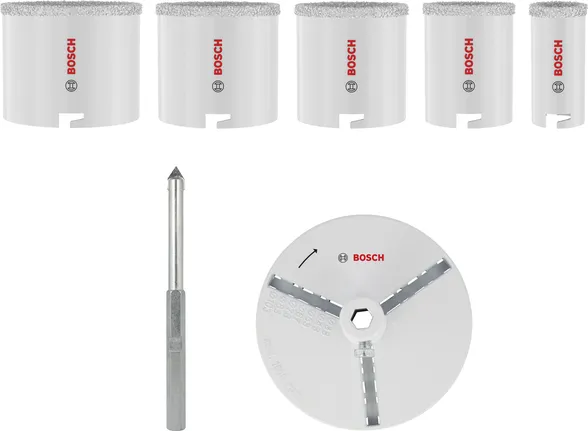Bosch tégla- és puhacsempéhez való furatos lyukfűrész készlet, 33-83 mm.