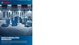 Kék Bosch Professional szerszámok rendezett csoportja egy ipari környezetben.