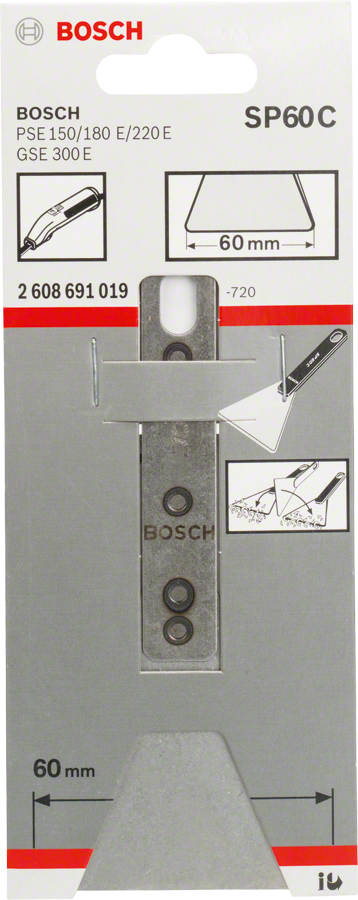 להב מגרד Bosch SP 60 C מפלדת קפיץ, רוחב 60 מ"מ.