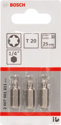 ביטים למברג Bosch T20 25 מ"מ.