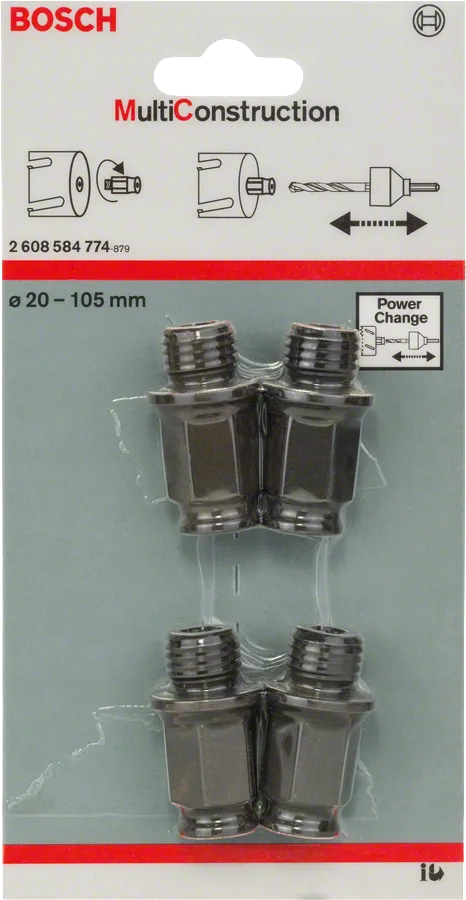 סט מתאם הארכה בן 4 חלקים של Bosch למסורי חורים.