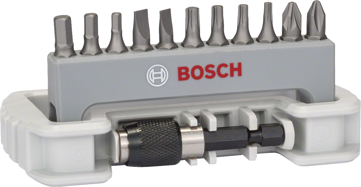 סט ביטים למברגים של Bosch בן 11 חלקים עם תושבת PH2 PZ2 T10.