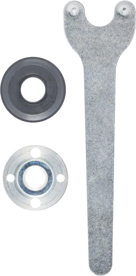 סט אלמנטים להידוק של Bosch בן 3 חלקים למטחנות זווית קטנות.